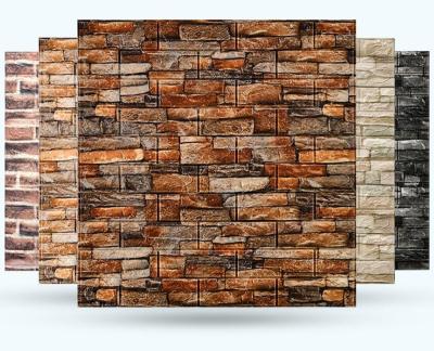 China Hot Selling Waterproof+ECO-Friendly+Self-adhesive XPE FROM Self Adhesive Wallpaper 3D Design Stone Wall Waterproof Brick for sale