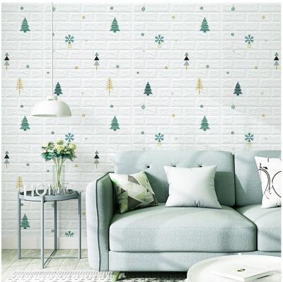 China Waterproof+ECO-Friendly+Self-adhesive 70cm*10m XPE FUM Self Adhesive Waterproof Wallpaper 3D Design Wall Brick for sale