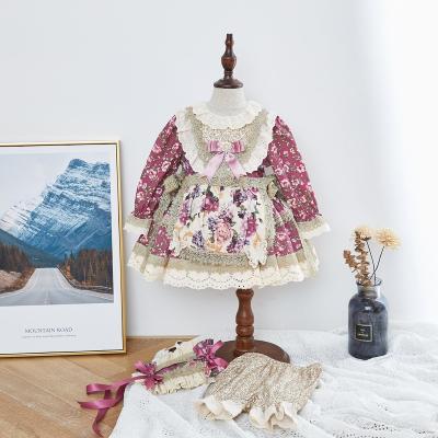 China Washable Europe Spanish Party 3pcs Set Little Girls Dresses Spring Summer Stretching Vintage Dress for sale