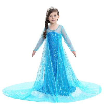 China New 2022 Breathable Elsa Dress Girls Summer Princess Cosplay Costume Dresses Kids Christmas Birthday Fancy Party Vestidos Menina for sale