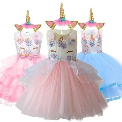 China Breathable Unicorn Easter Princess Dress Kids Carnival Dresses Girls Costume Kids Birthday Skirt Wedding Dress Vestidos 2-10 for sale