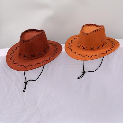 China New European and American Style Hot Selling European and American Style Children's Jazz Top Hat Comfortable Cowboy Solid Color Children's Sun Hat for sale