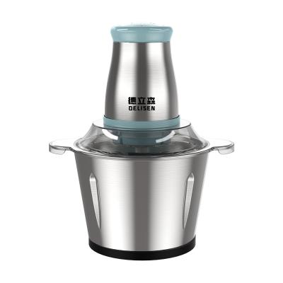 China Household 2L 3L Capacity Chopper Meat Grinder Mincer Food Electric Processor Slicer Stainless Steel 2 Speeds Free Spare Parts for sale