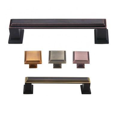 China New Industrial Simple Chinese Zinc Alloy Green Cabinet Handle Classical Furniture Handle Bronze for sale