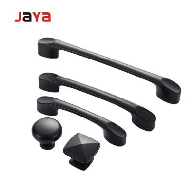 China Easy Installation Pull Handle Door Handle Black Aluminum Cabinet Pulls Wardrobe Handle for sale