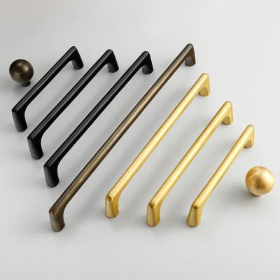 China Easy Installation Durable Brass Drawer Black Pulls For Kitchen Cabinet Gold Drawer Pulls for sale