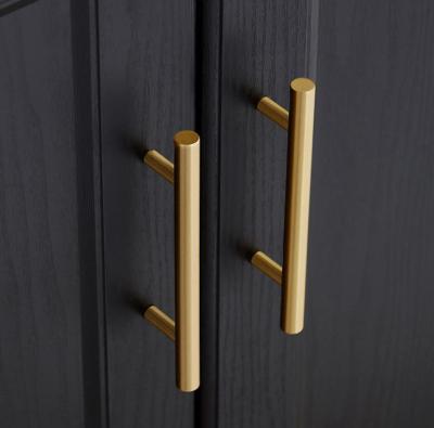 China 2022 Easy Installation Brass Cabinet Pulls Kitchen Cupboard Handles Drawer Pulls Gold Cabinet Hardware Handles for sale