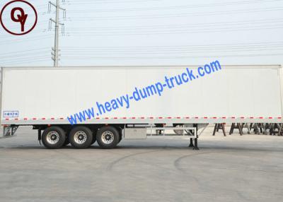 China OEM 3 Axle 40FT Van Container Semi Trailer Truck with 3mm Diamond / Flat Platform for sale