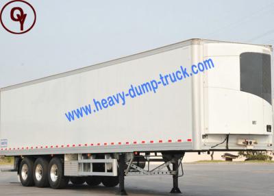 China Container Flatbed Box Semi Trailer Truck , 30 - 60 Tons 13M Semi Box Trailer for sale