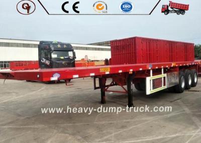 China 70 Ton Low Flatbed Semi Trailer Truck BV SSS ISO Certification Long Life for sale