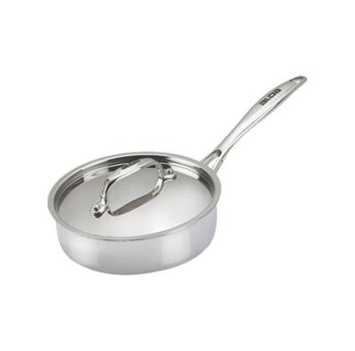 China Viable Saute Pan Sandwich Bottom Cookware With Hollow Handle/3 Layer 304 Ss+3003 Aluminum+430 SS Cookware With SS Lid for sale