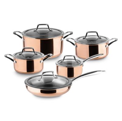 China Triple Sustainable Cookware Set 304 Inner & 430 Outer Layers With Stainless Steel Lid for sale