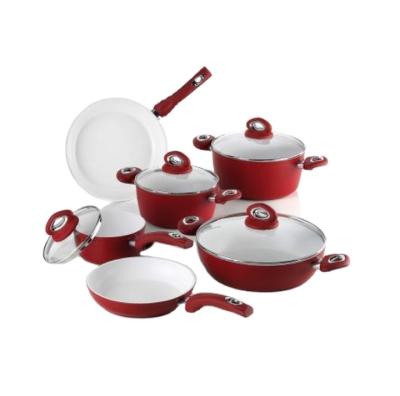 China Aluminum Metal Press Casserole 6 Pieces Set With Non Stick Coating And Induction Bottom for sale