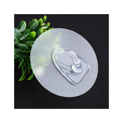 China CLASSIC Transparent Matte Reusable Seamless Waterproof and Oilproof Round Self Adhesive Wall Hooks for sale