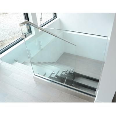 China Modern Frameless U Channel Aluminum Stair Railing Glass Railing With Railing Fixture for sale