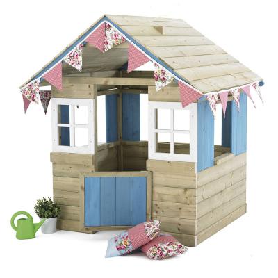 China Playhouse Funny Wooden Decoration Fence Wind Game Sports Kids Solid Wood Prefab House for sale