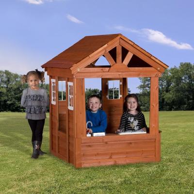 China China Funny Easy Build Play Sport Columbus Red Playhouse With Prefab Kids Wooden Playhouse On Sale for sale