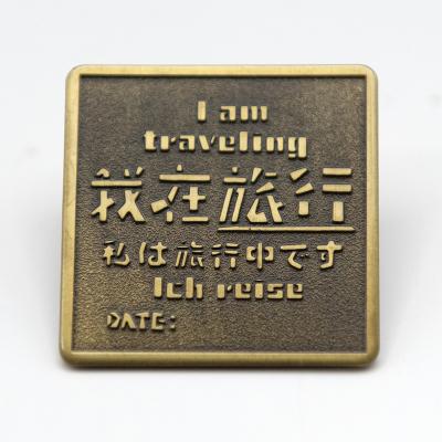 China Modern custom antique brass label pins, popular selection for metal accessories for sale