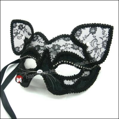 China Sexy Lace Masquerade Ball Cat Catwoman Mask Woman Women Mask Vampire Diaries Style Costume 18cm*9cm for sale