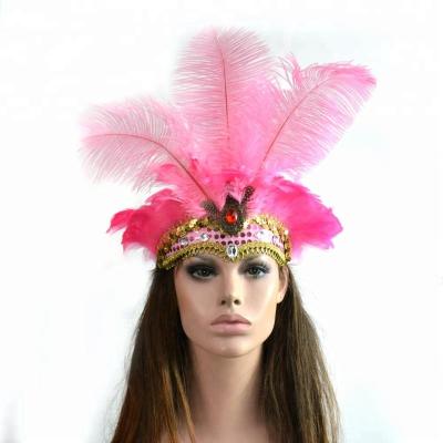 China Wholesale Fashionable Party Headdress Carnival Feather Feather Headdress Indian for sale