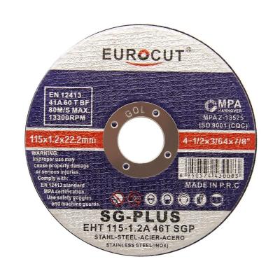 China EUROCUT metal easycut disc cutter abrasive matel cutting disc 115x1.0 cutting disc for sale