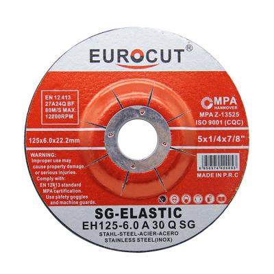 China 125x6.0x22.2mm metal EUROCUT 5 inch metal grinding wheel for sale