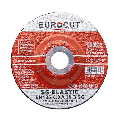 China EUROCUT Metal New Product Sharpness 125x6x22.2mm Tools Abrasive Metal Grinding Wheel for sale