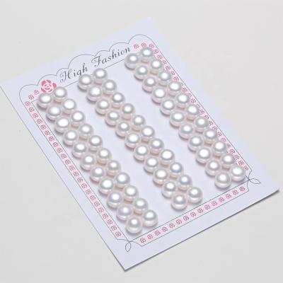 China Daily Wear Cultured Freshwater Half Drilled Hole Clean Loose Pearl Freshwater Pearl 3mm-12mm High Quality 3A White Luster Button for sale