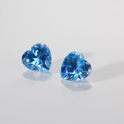 China 2*3-12*12mm Color Game or Fire Heart Shape AAAAA Blue High Quality Zircon Stone Synthetic Stone for sale