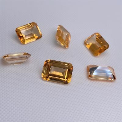 China Fire Champagne Zircon Square Brilliant ucut Synthetic Gemstones Color Set Or Stone for sale