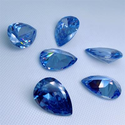 China Wholesale Natural Blue Loose Oval Bead Shape 3A CZ Topazes 3A Mateiral Wuzhou Cubic Zirconia for sale