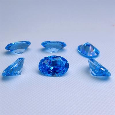 China Color Set Or Factory Price Fire Round Sea Blue Crystal Zircon Loose Zircon Gemstone for sale