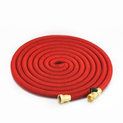 China Hot Sale Adjustable Red Garden Hose Water Hose 100FT Expandable Water Hose With Brass Fittings for sale