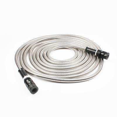 China 2019 New Adjustable Stainless Steel Hose 25ft Flexible Metal Braided Garden Hose for sale