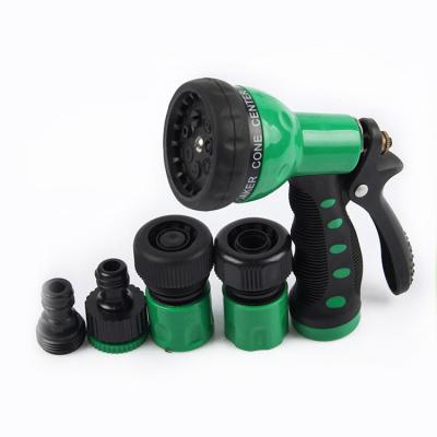 China Soft Plastic Handle Spray Shower Garden Spray Gun Garden Hose Spray Nozzle Set For Water Flower for sale