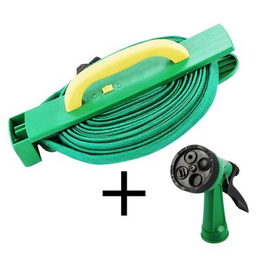 China 15m Adjustable Apartment Garden Hose Pipe Hose Reel With 4 Ways Spray Nozzle Gun Outdoor Garden Hose 15M for sale