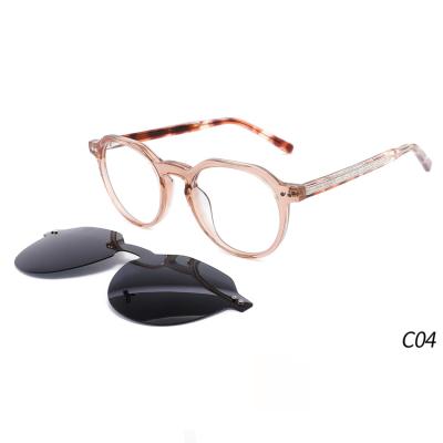 China UV Blocking Unlock New Store Need Acetate Material Clip On Glass Eyeglass Fashion FG1003 for sale