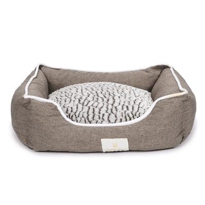 China Custom Viable Plush Dog Cat Accessories Custom Dog Sofa Pet Beds In S M L Sizes for sale