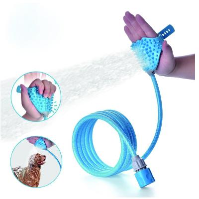 China Sustainable 2-in-1 Horse Dog Grooming Bath Bathing Brush Silicone Tool Shower Sprayer for sale