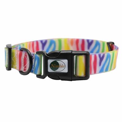 China DETACHED Super Soft Custom Patterns Dog Collar , Waterproof PVC Coated Nylon Dog Collar With Safety Buckle for sale