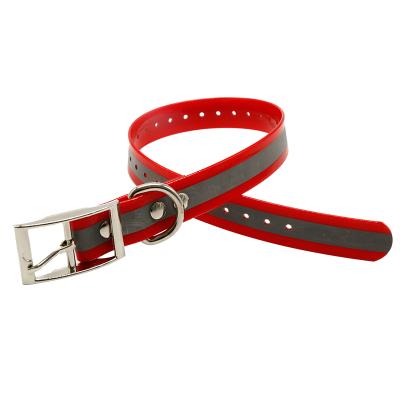 China Wholesale DETACHED Products Wholesale Neon Red Night Reflective Dog Collar with 3M Stripe, Large Durable Custom Nylon Dog Collar for sale