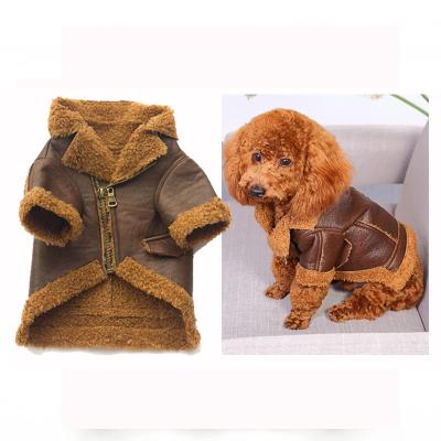 China Viable S M L XL Winter Dog Clothes Japanese Dog Clothes Cat Clothes Logo With PU Leather Material for sale