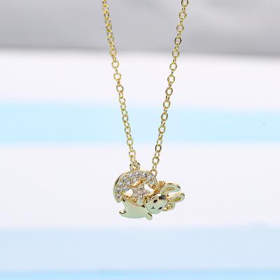 China Girl's Exquisite Children's Necklace Rabbit Moon Star Durable Cute Pendant Necklace Gift Necklace for sale