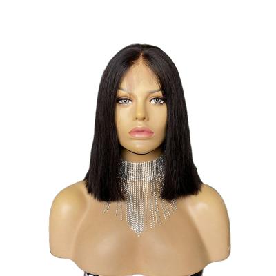 China Blunt Bob Wig Joywigs Affordable 1.5x4 Closure Wig 10A Grade 100% Lace Pulled Human Hair Blunt Cut Hair Wig 10inch Double Front Swiss Lace Wigs for sale