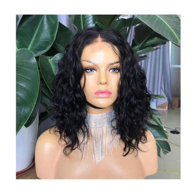 China 2021 wholesale price 100% hot sale curly BOB 1.5X4 12inch hair closure wavy wig 150% for sale