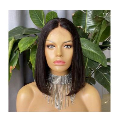 China 2021 Hot Sale 10inch 130% Bob Cut 1.5*4 Hair Closure 100% Wig for sale