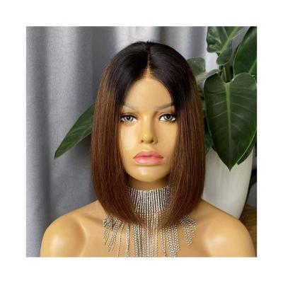 China Instock 2022 newcomer joywigs ombre middle part straight color libertine 1.5x4 lead closure wig short for sale