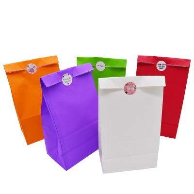 China Recyclable Custom Printed Eco-Friendly Colorful Paper Bag Eco-Friendly Retail Packaging Candy Candy Gift Wrapping Paper Bag Without Handle for sale