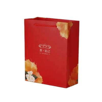 China Recyclable Customize High Quality White Cardboard Gift Packaging Kraft Paper Bag For Bakery Cocktail Wine Tea Cake Chocolate Box for sale