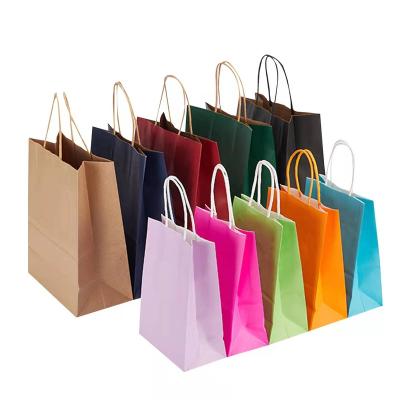 China Recyclable Custom Size And Package Paper Handle Paper Bag Custom Printing Kraft Paper Shopping Bag for sale